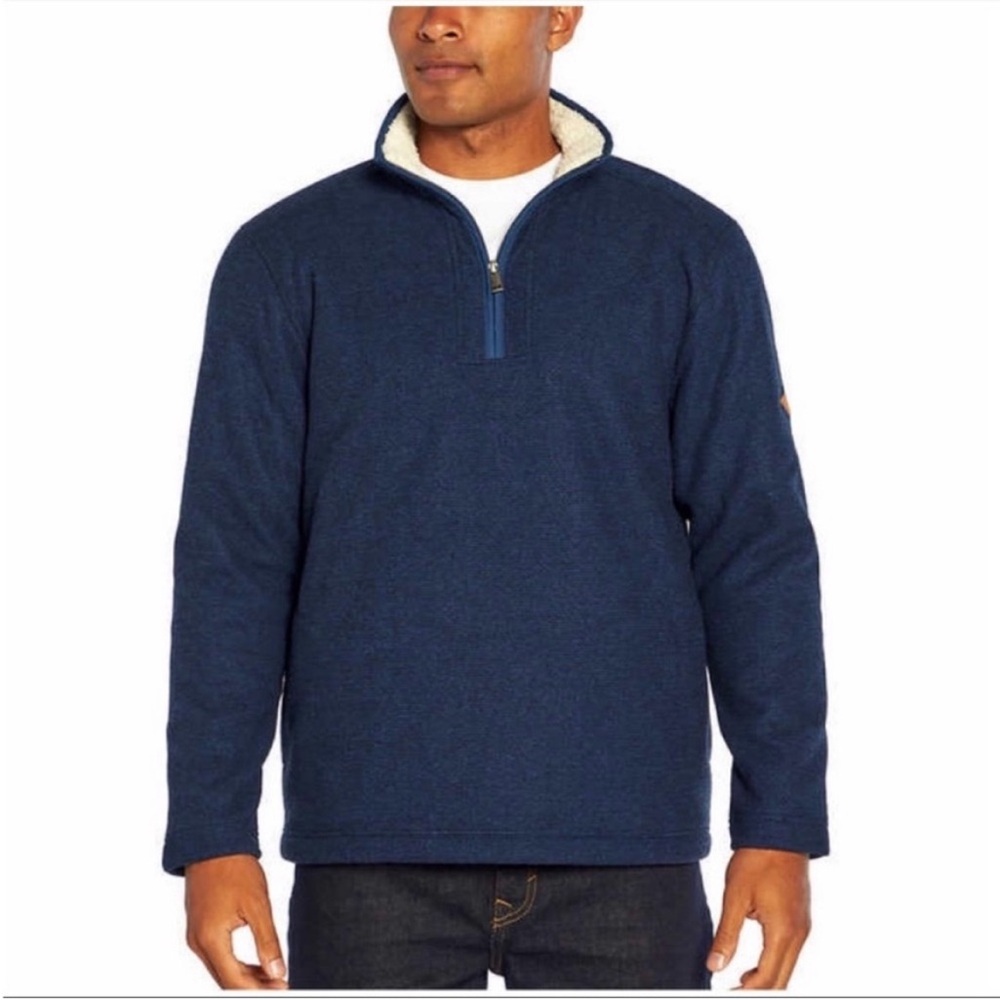NWT Orvis Mens Fleece Lined Quarter Zip Pullover Sweater BLUE - size XL